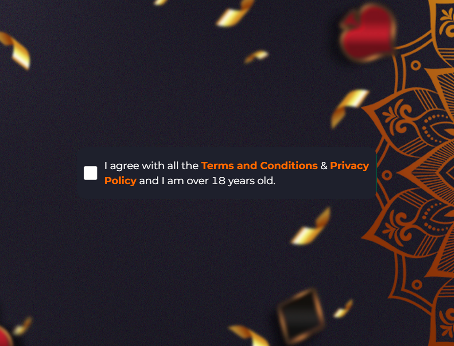 Acceptance of terms and conditions